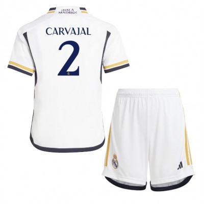 Echipament fotbal Real Madrid Daniel Carvajal #2 Tricou Acasa 2023-24 pentru copii maneca scurta (+ Pantaloni scurti)
